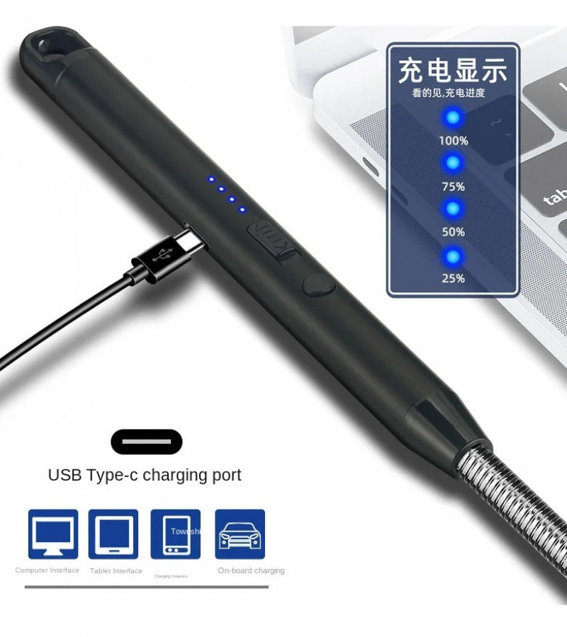 USB Rechargeable Flameless Arc Lighter Flexible and Windproof for Candles, Hiking, Camping, Kitchen, Fireplaces