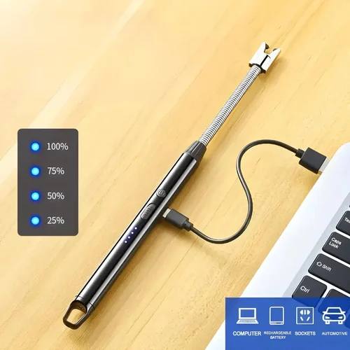 USB Rechargeable Flameless Arc Lighter Flexible and Windproof for Candles, Hiking, Camping, Kitchen, Fireplaces