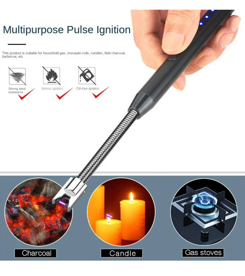 USB Rechargeable Flameless Arc Lighter Flexible and Windproof for Candles, Hiking, Camping, Kitchen, Fireplaces